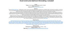 Musk Construction Bathroom Remodeling | Campbell