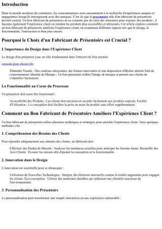 Comment un Bon Fabricant de Présentoirs Améliore l'Expérience Client ?