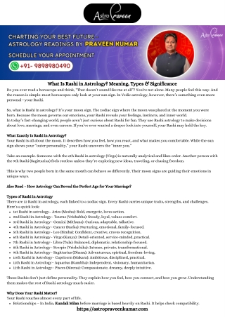 What Is Rashi in Astrology Meaning, Types & Significance