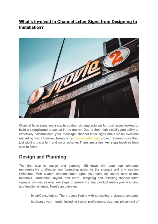 What's Involved in Channel Letter Signs from Designing to Installation?