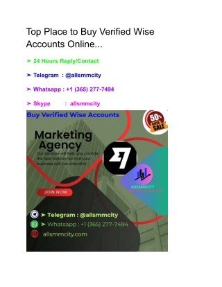 Top Place to Buy Verified Wise Accounts Online
