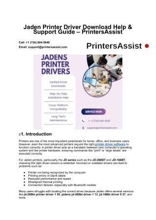 Jadens Driver Download – Printer Setup & Installation Guide