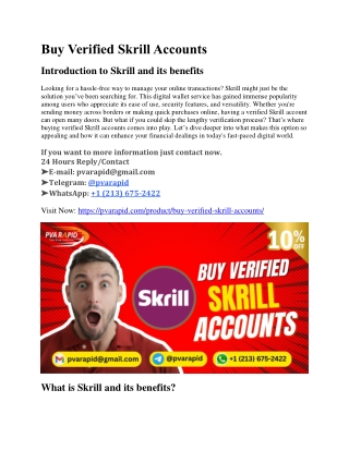 5 Best Sites To Buy Verified Skrill Accounts In This Year