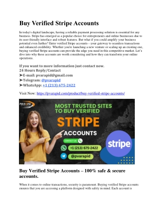 5 Best Sites to Buy Verified Stripe Accounts – LLC & LTD Verified for Business Use