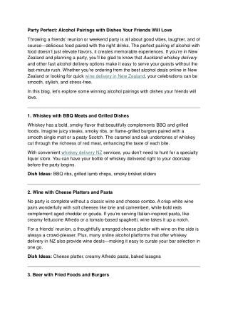 Party Perfect Alcohol Pairings with Dishes Your Friends Will Love