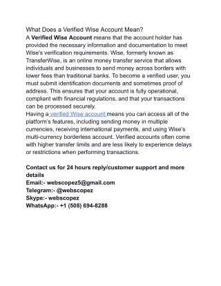 Buy Verified Wise Account
