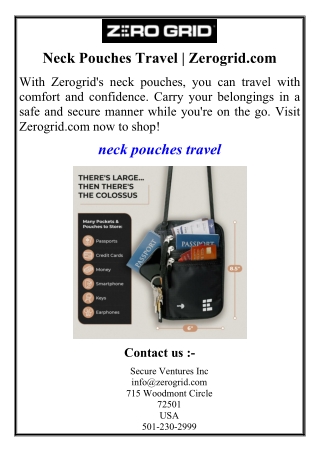 Neck Pouches Travel | Zerogrid.com