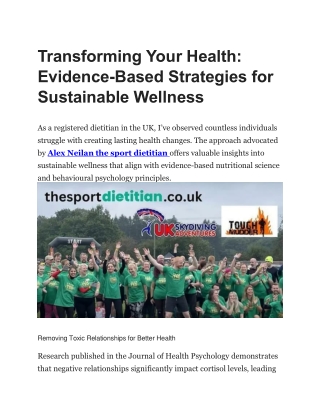 Transforming Your Health