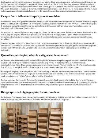 PLV magasin : bien utiliser les stop-rayons et wobblers