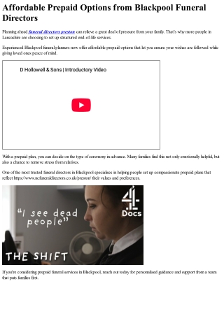 Eco-Friendly Funeral Services in Blackpool