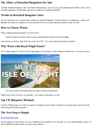 Browse Dream Detached Bungalows Now Available