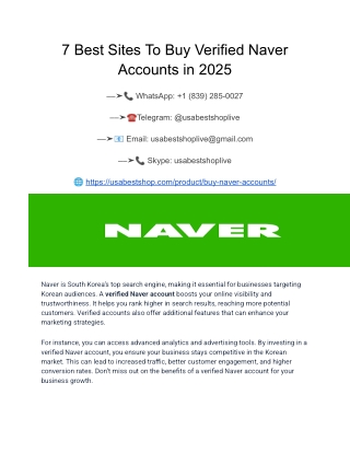 7 Best Sites To Buy Verified Naver Accounts in 2025