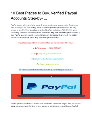 10 Best Places to Buy, Verified Paypal Accounts Step-by-