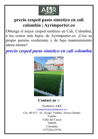 precio cesped pasto sintetico en cali colombia | Ayrimporter.co