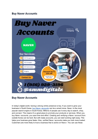 Top 8 Website To Buy Naver Accounts - 100% verified And Safe