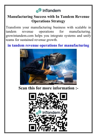 Manufacturing Success with In Tandem Revenue Operations Strategy