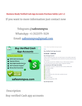 Business Ready Verified Cash App Accounts Purchase Safely (تم التحقق)