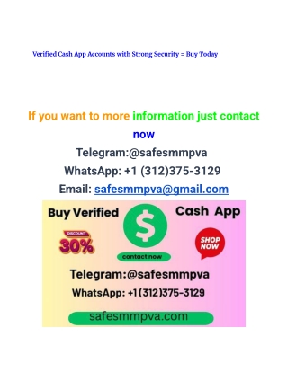 Verified Cash App Accounts with Strong Security = Buy Today