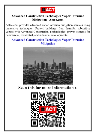 Advanced Construction Techologies Vapor Intrusion Mitigation Actoc.com