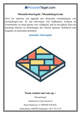 Mozaïekvloertegels  Mozaiektegel