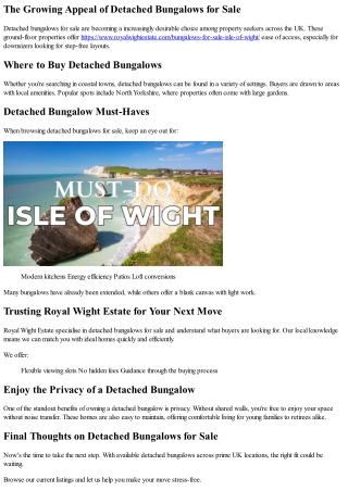 Explore Modern Detached Bungalows for Sale