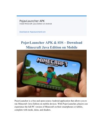 Pojavlauncher APK guide| Minecraft Java Edition Launcher for Android
