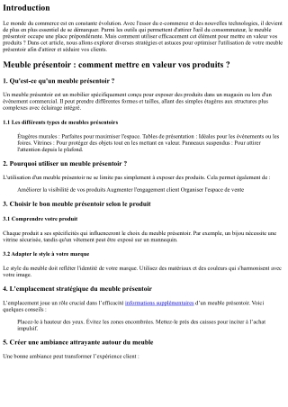 Meuble présentoir : comment mettre en valeur vos produits ?