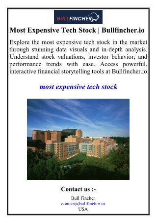 Most Expensive Tech Stock | Bullfincher.io