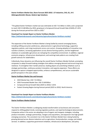 Starter Fertilizers Market Size