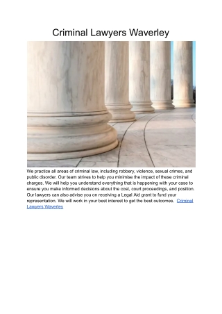 Criminal Lawyers Waverley