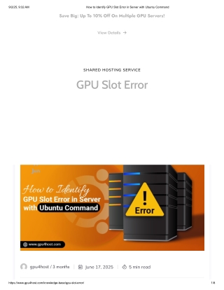 How to Identify GPU Slot Error in Server with Ubuntu Command