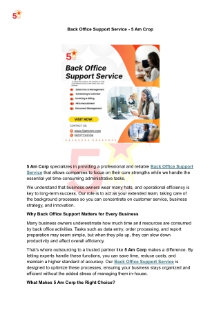 Back Office Support Service pdf
