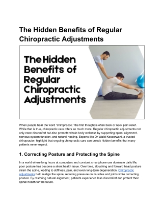 The Hidden Health Benefits of Regular Chiropractic Adjustments