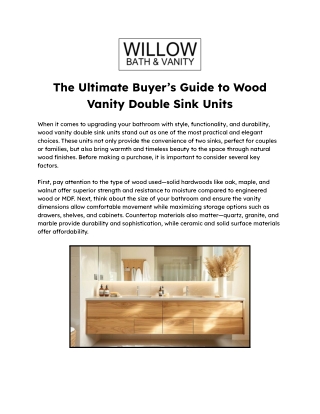 The Ultimate Buyer’s Guide to Wood Vanity Double Sink Units