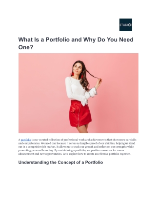 What Is a Portfolio and Why Do You Need One_