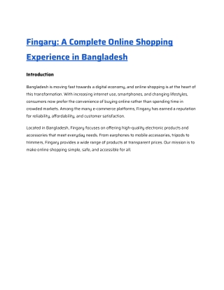 Fingary_ A Trusted Online Shopping BD