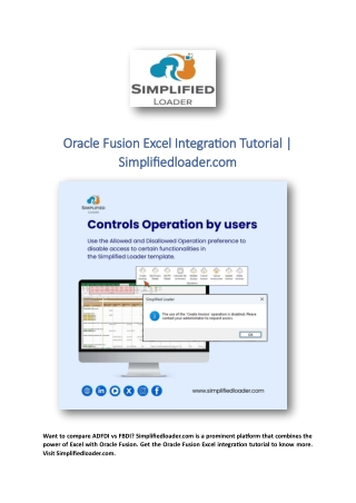 Oracle Fusion Excel Integration Tutorial | Simplifiedloader.com