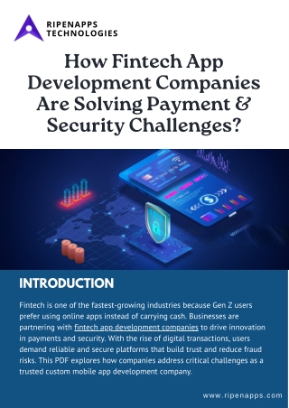 How Fintech App Development Companies Are Solving Payment & Security Challenges?