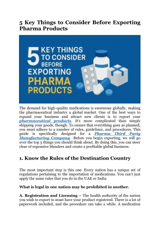 5 Key Things to Consider Before Exporting Pharma Products