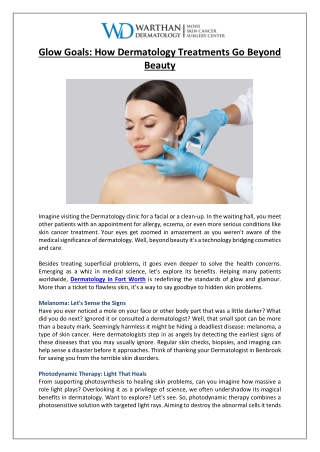 Glow Goals- How Dermatology Treatments Go Beyond Beauty