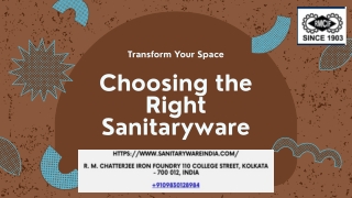 Choosing the Right Sanitaryware - Sanitaryware India