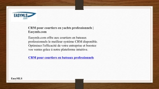 CRM pour courtiers en yachts professionnels | Easymls.com