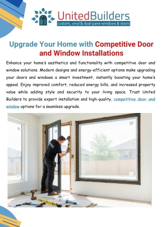 Upgrade Your Home with Competitive Door and Window Installations