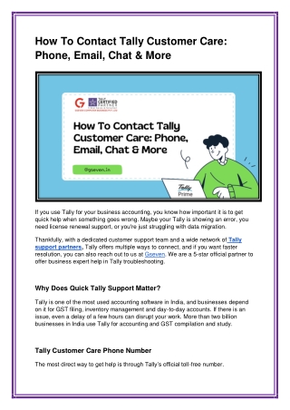 How To Contact Tally Customer Care Phone, Email, Chat & More