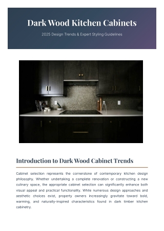 Dark Wood Kitchen Cabinets: 2025 Design Trends