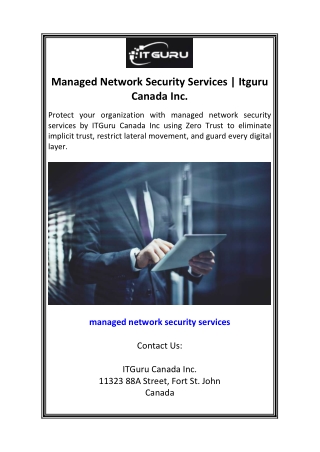 Managed Network Security Services Itguru Canada Inc