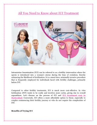 All You Need to Know about IUI Treatment