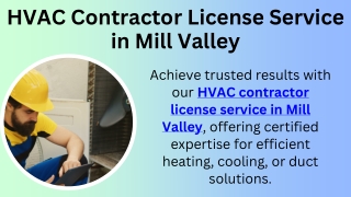 HVAC Contractor License Service in Mill Valley