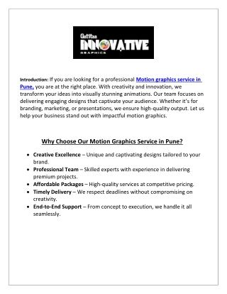 Top Motion Graphics Agency Pune | Elevate Your Brand Mumbai