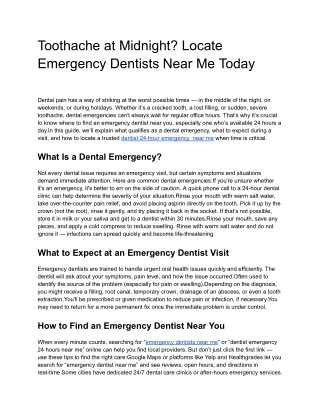 Toothache at Midnight? Locate Emergency Dentists Near Me Today